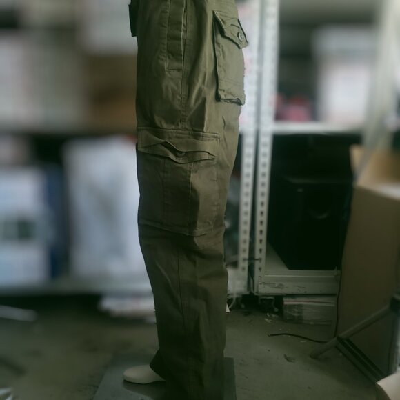 Must Way Pants Mens 36 Green Cargo Paratrooper Military Drawstring Jogger NWOT - Picture 5 of 10
